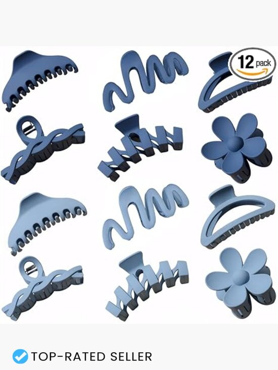 12 Piece Hair Clip Set Non-Slip Large Jaw Clips for Thick Thin Curly Hair main image 6
